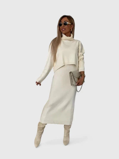 Chrystahl | Elegantna Haljina i Set Džempera sa Rolkom