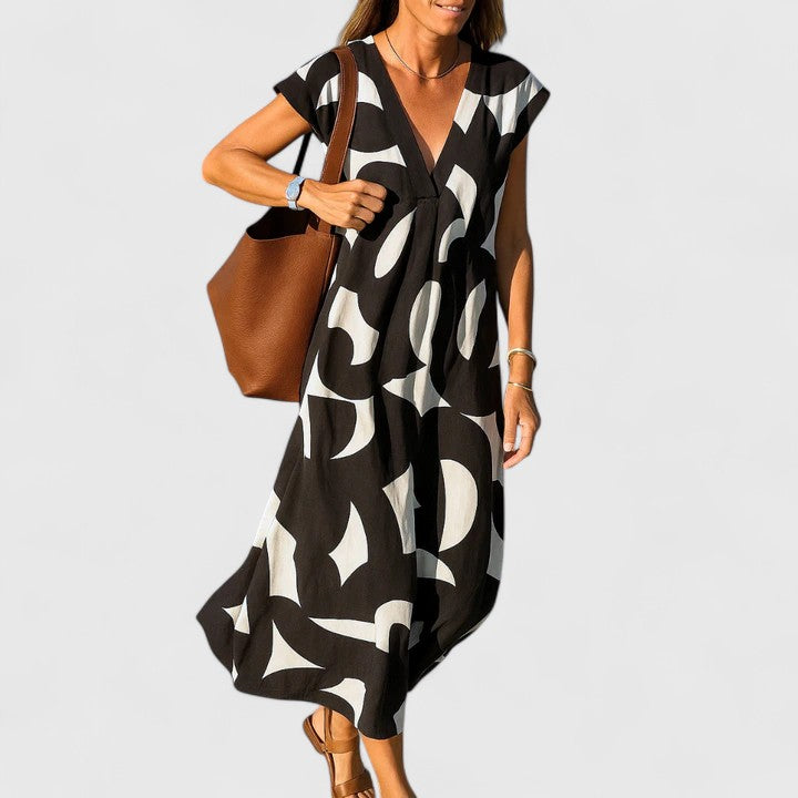 Koralia | Sofisticirana Haljina sa V-Izrezom