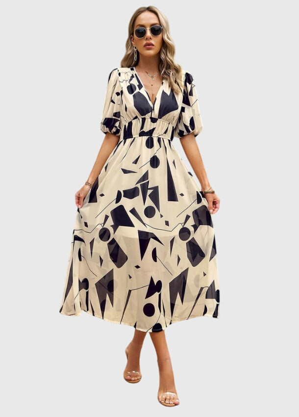 Merlin™ | Zanosna Cvjetna Midi Haljina