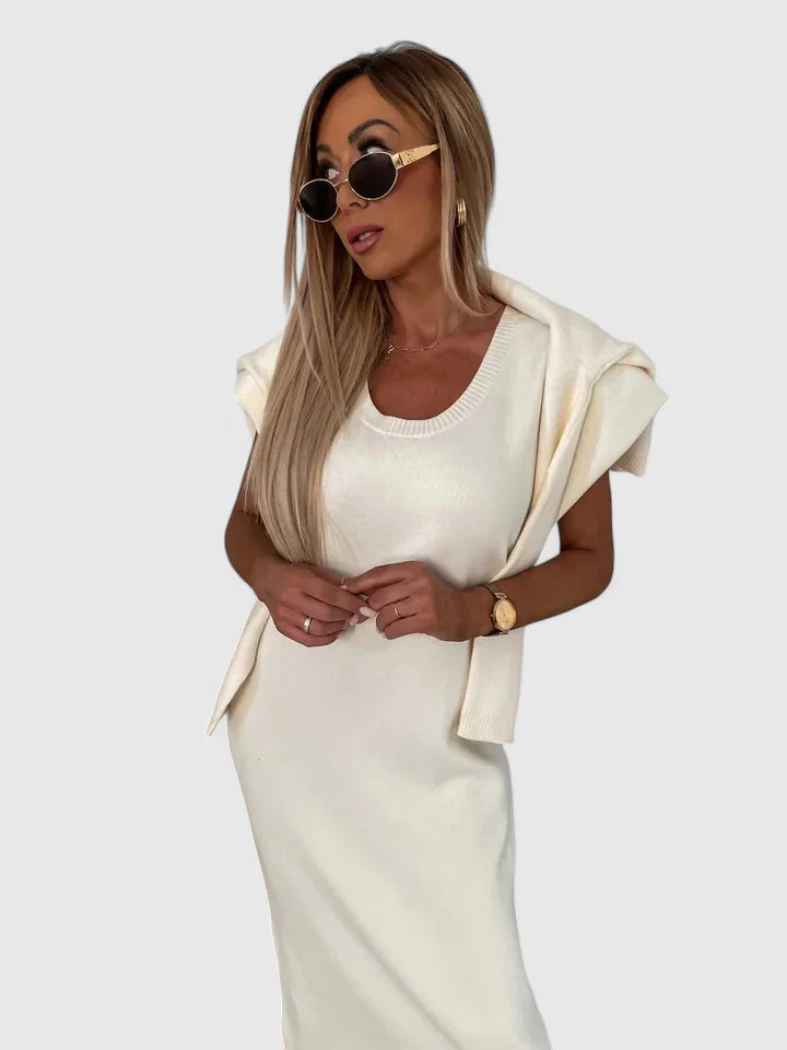 Chrystahl | Elegantna Haljina i Set Sa Džemperom Sa Rolkom